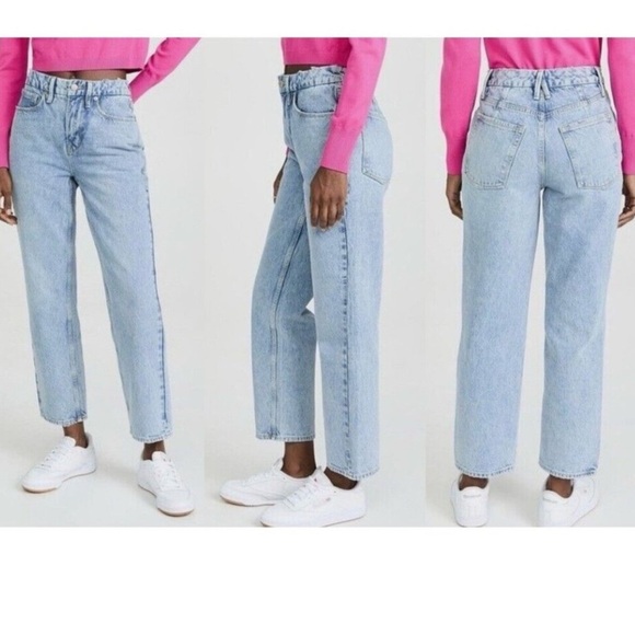 Good American Good Heritage Blue 951 Straight Legs 90s Cropped Jeans Womens 18 - Picture 4 of 8